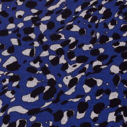 Poyester Viskose Mix abstrakte Kleckse - royalblau