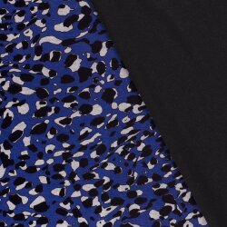 Poyester Viskose Mix abstrakte Kleckse - royalblau