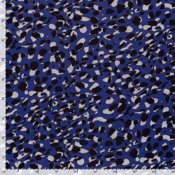 Poyester Viskose Mix Kleckse - royalblau
