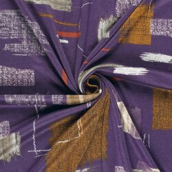 Polyester Viskose abstrakte Pinselstriche - lila