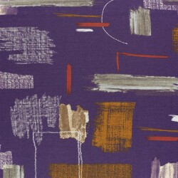 Polyester Viskose abstrakte Pinselstriche - lila