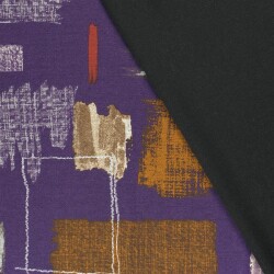 Polyester Viskose abstrakte Pinselstriche - lila