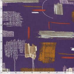 Polyester Viskose abstrakte Pinselstriche - lila