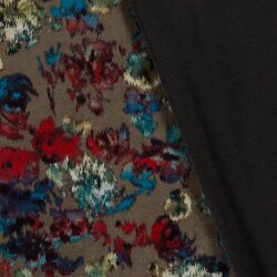 Polyester Viskose Blumendruck - taupe