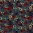 Polyester Viskose abstrakter Blumendruck - stahlgrau