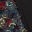 Polyester Viskose abstrakter Blumendruck - stahlgrau