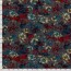Polyester Viskose abstrakter Blumendruck - stahlgrau