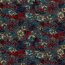 Polyester Viskose Blumendruck - stahlgrau