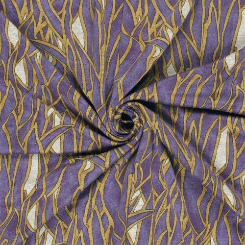 Polyester Viskose Aquarellgräser - violett