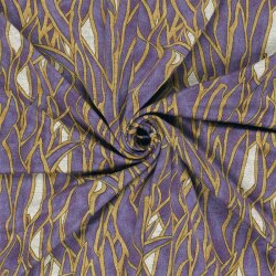 Polyester Viskose abstrakte Aquarellgräser - violett