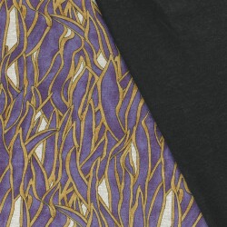 Polyester Viskose abstrakte Aquarellgräser - violett