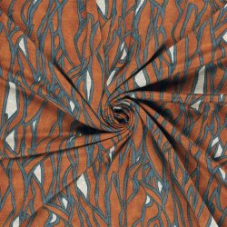 Polyester_Viskose Aquarellgräser - rostbraun