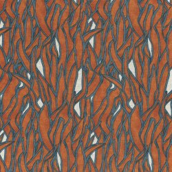 Polyester_Viskose Aquarellgräser - rostbraun
