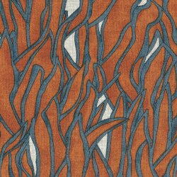 Polyester_Viskose Aquarellgräser - rostbraun