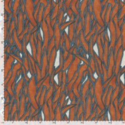 Polyester_Viskose Aquarellgräser - rostbraun