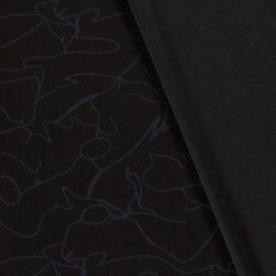 Polyester Viskose Malerei - stahlblau