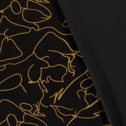 Polyester Viskose abstrakte Malerei - ockergelb