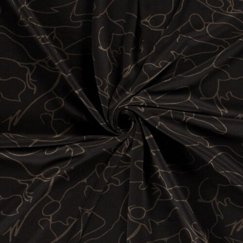 Polyester Viskose abstrakte Malerei - taupe