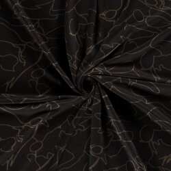 Polyester Viskose abstrakte Malerei - taupe