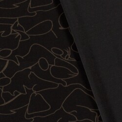 Polyester Viskose abstrakte Malerei - taupe