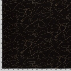 Polyester Viskose abstrakte Malerei - taupe