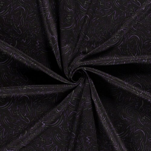 Polyester Viskose abstrakte Kritzelei - aubergine