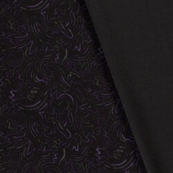Polyester Viskose abstrakte Kritzelei - aubergine