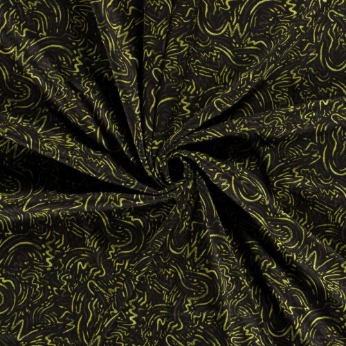 Polyester Viskose abstrakte Kritzelei - limette