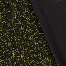 Polyester Viskose abstrakte Kritzelei - limette