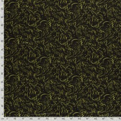 Polyester Viskose abstrakte Kritzelei - limette