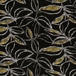 Polyester Viskose Blätterdruck - frühlingsgrün