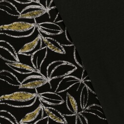 Polyester Viskose Blätterdruck - frühlingsgrün