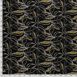 Polyester Viskose Blätterdruck - frühlingsgrün