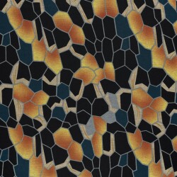 Polyester Viskose abstrakte Waben - schwarz