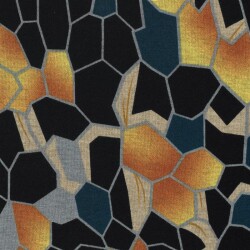 Polyester Viskose abstrakte Waben - schwarz