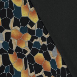 Polyester Viskose abstrakte Waben - schwarz