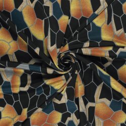 Polyester Viskose Waben - schwarz