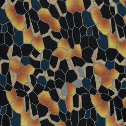 Polyester Viskose Waben - schwarz