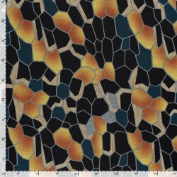 Polyester Viskose Waben - schwarz