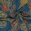 Polyester Viskose Kritzelrosen - stahlblau