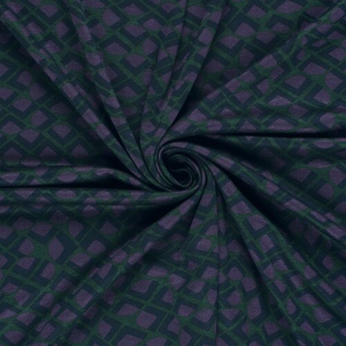 Polyester Viskose bunte Viertelkreise - dunkelgrün