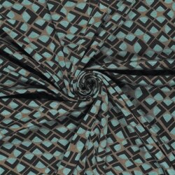 Polyester Viskose bunte Viertelkreise - taupe