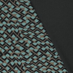 Polyester Viskose bunte Viertelkreise - taupe