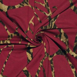 Polyester Viskose abstraktes Leogeflecht - tiefrot