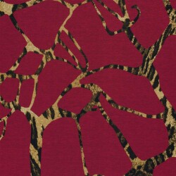 Polyester Viskose abstraktes Leogeflecht - tiefrot
