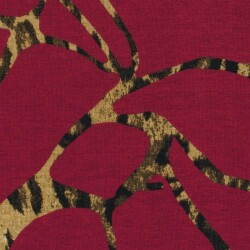 Polyester Viskose abstraktes Leogeflecht - tiefrot