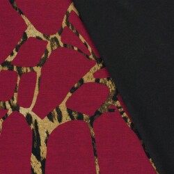 Polyester Viskose abstraktes Leogeflecht - tiefrot