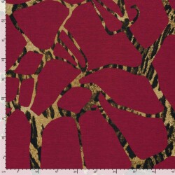 Polyester Viskose abstraktes Leogeflecht - tiefrot