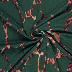 Polyester Viskose abstraktes Leogeflecht - dunkelgrün
