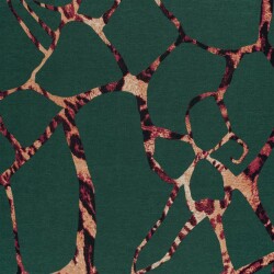 Polyester Viskose abstraktes Leogeflecht - dunkelgrün